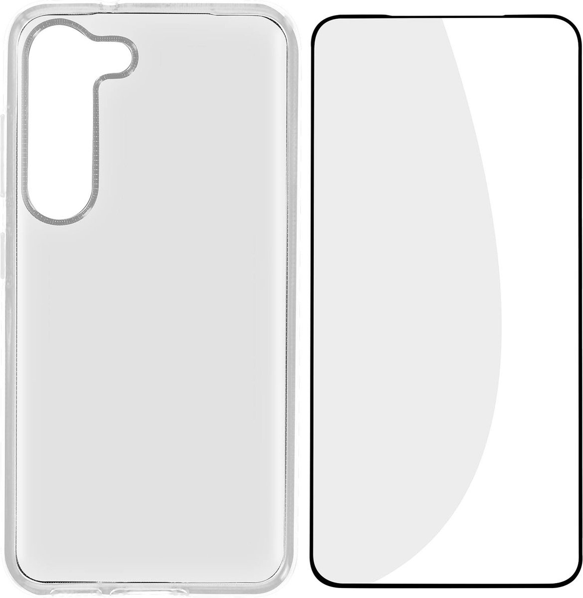 Bigben Hoes geschikt voor Samsung Galaxy S23 Siliconen+Gehard glas transparent