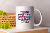 Mok Touch enough to be a Single Mum Crazy enough to Love it - Mom - Moeder - Power Mom - WomanPower - Single Mom - Single - Vrouw - BossMom - Gift - Geschenk - Cute
