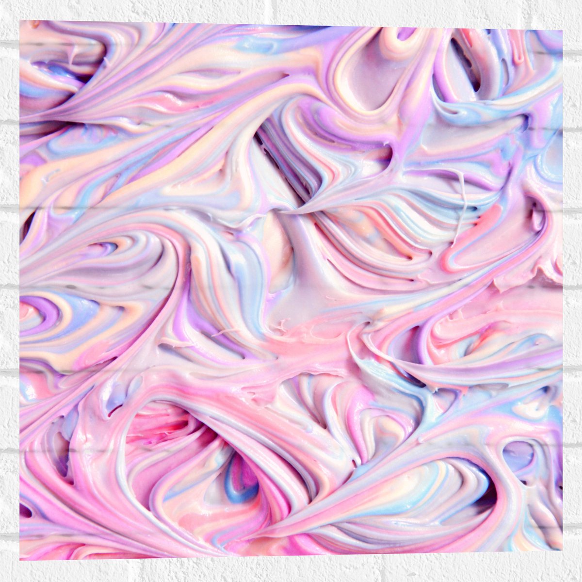 Muursticker - Mix van Pastelkleurige Verf - 50x50 cm Foto op Muursticker