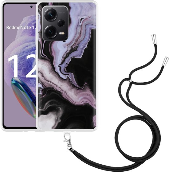 Cazy Hoesje Met Koord Geschikt Voor Xiaomi Redmi Note 12 Pro 5g Liquid Marble 8623