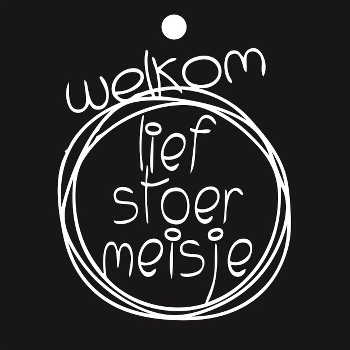 Luxe Bloemenkaartje - Cadeaukaartje - Label - Wenskaartje - 7x7cm - Zwart - Stoer Meisje - 20 Stuks - Met Boorgaatje