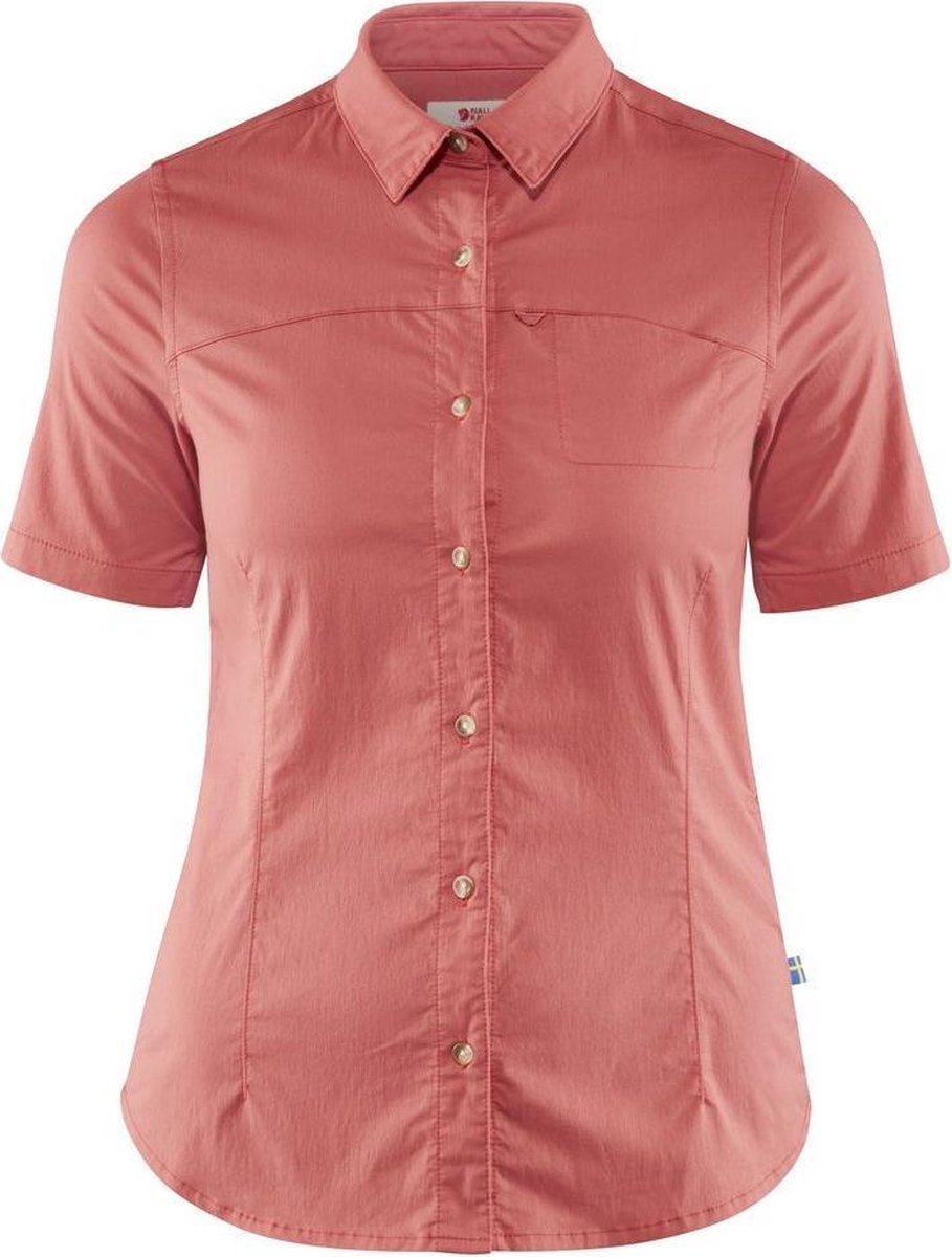Fjällräven High Coast Stretch Shirt SS W Dahlia Outdoor Kleding Fleeces en Truien Overhemd lange mouw Rood