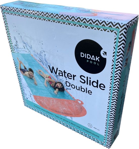 Didak Pool Waterglijbaan Dubbel - Waterglijmat - 488x130 cm - didak pool