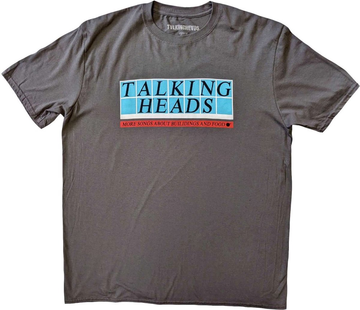 Talking Heads - Tiled Logo Heren T-shirt - M - Grijs