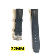 Siliconen Horlogeband - Arc Band - Sport Waterdicht - Voor Seiko Skx modellen - Seiko 5 - 22MM - Zwart Wit