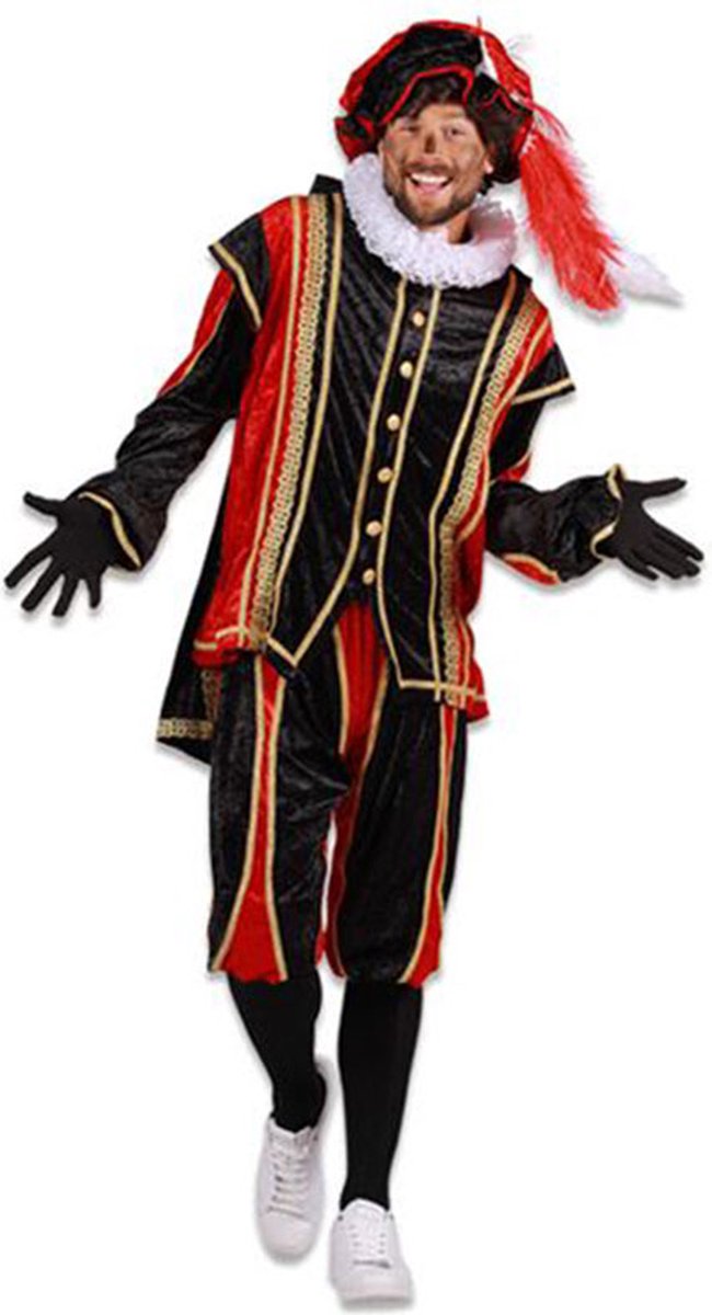 Piet velours Bilbao rood/zwart (mt L)