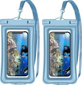 Waterdichte Telefoonhoesjes Drijvend - 2x Universele Drybag Onderwater Blauw