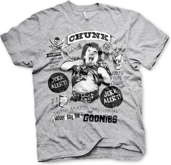 Goonies - Chunk Jerk Alert T-Shirt - Medium - Heather-Grijs