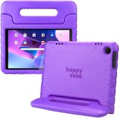 HappyCase Kinder Tablethoes Geschikt voor Lenovo Tab M10 Gen 3 (10.1) | Kindvriendelijke Hoes | Beschemhoes | Kinderhoes | met Handvat en Standaard | Paars