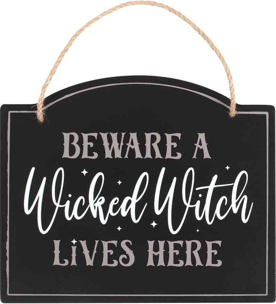 Foto: Something different beware a wicked witch lives here wandbord wanddecoratie multicolours