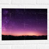 Muursticker - Bergen - Lucht - Sterren - Kleuren - 40x30 cm Foto op Muursticker
