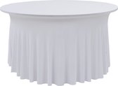 vidaXL 2 pièces Housses de table extensibles avec jupe 150x74 cm blanc