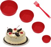 Siliconen bakvorm rond, 4 stuks siliconen vormen rond, cakevormen siliconen cakevormen antiaanbaklaag siliconen bakvormen set voor verjaardagsfeest, bruiloft, kaascake, regenboogcake, chiffoncake