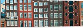 Dibond - Traditionele Grachtenpanden van Amsterdam in Verschillende Kleuren - 120x40 cm Foto op Aluminium (Met Ophangsysteem)