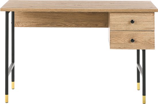 Beliani ABILEN - Bureau - Couleur bois clair - Panneau de fibres de bois