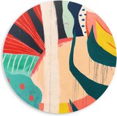 PVC Schuimplaat Muurcirkel - Abstracte Figuren van Meerkleurige Vakken - 60x60 cm Foto op Muurcirkel (met ophangsysteem)