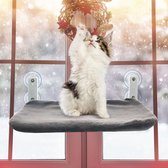 Kattenhangmat raam met 2 verwisselbare matten, Lomhyve kattenraamligstoel, vensterbankkussen kat kattenbed kattenligstoel met 4 grote zuignappen, kattenaccessoires (draaggewicht tot 25kg) 50 * 30cm