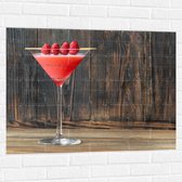 Muursticker - Roze Cocktail met Frambozen - 100x75 cm Foto op Muursticker
