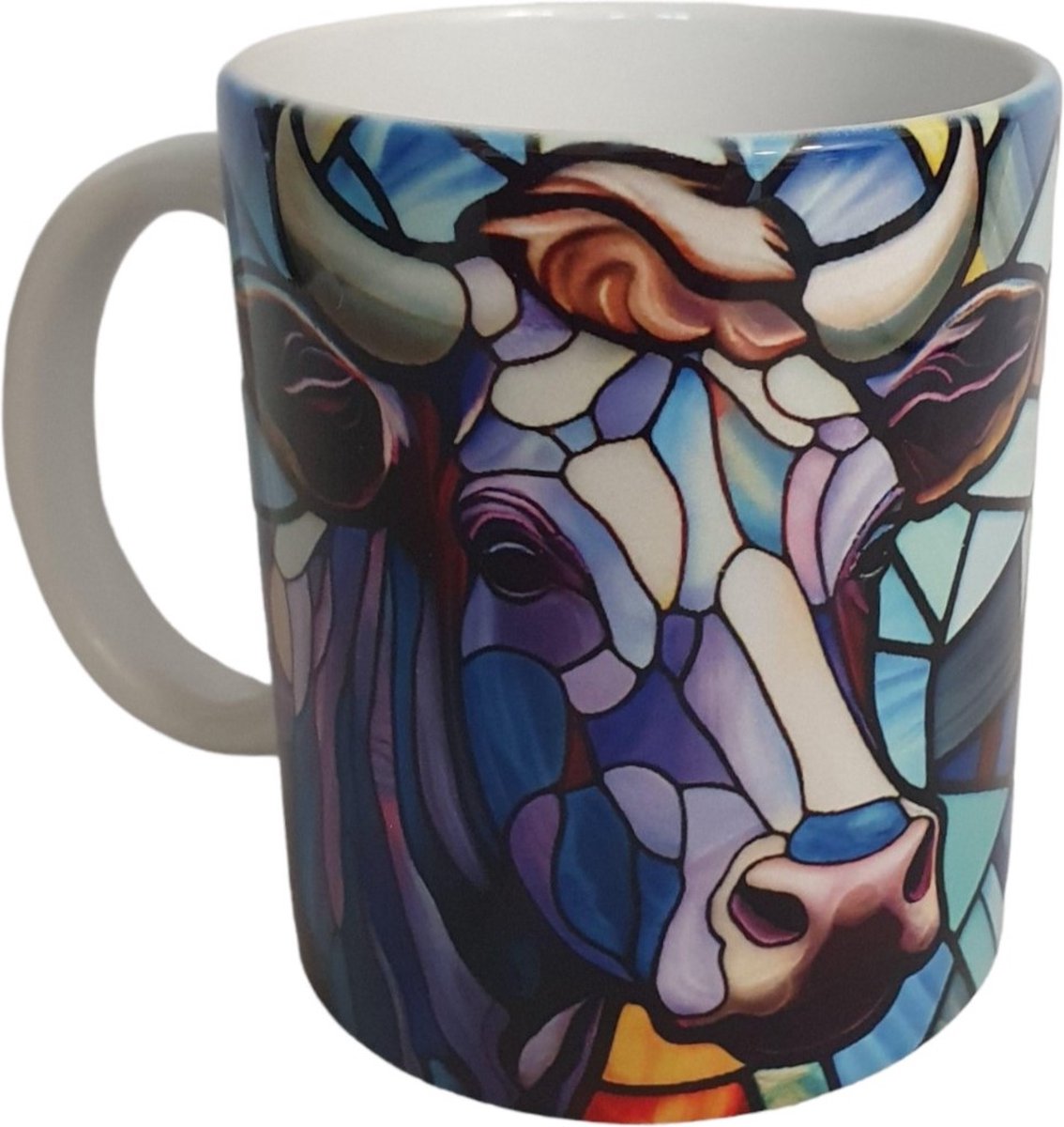Beker Koe - Cow - Boerderij - Stained glass - Verjaardag geschenk- Mug - Moederdag - Vaderdag - Boer - Boerin