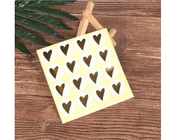 Sluitzegel Gouden Hartje - 16 Stuks Goud Hartje Sticker Voor Huwelijk Of Geboorte - Stickers - Sluitsticker Voor Cadeau, Verkoop, Bedankt Sticker - Cadeautje Inpakken