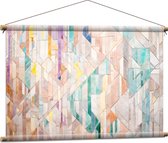 Textielposter - Patroon van Pastelkleurige Vakken - 90x60 cm Foto op Textiel