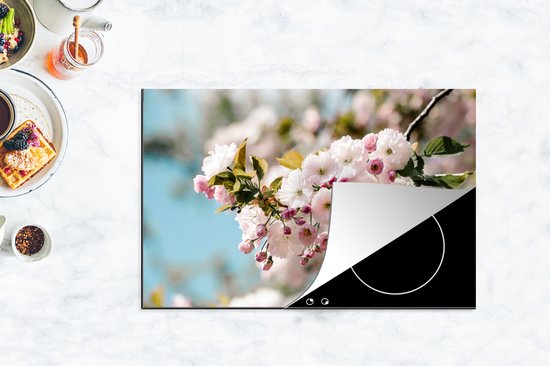 KitchenYeah® Inductie beschermer 80x52 cm - Bloemen - Bloesem - Lente - Kookplaataccessoires - Afdekplaat voor kookplaat - Inductiebeschermer - Inductiemat - Inductieplaat mat