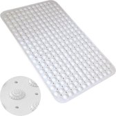 iBright Badmat Anti slip - 36x70 cm - Antislipmat - Douchemat Antislip - Met Zuignappen - Wasbaar - Wit