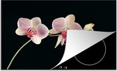KitchenYeah inductie beschermer 77x51 cm - Bloemen orchidee - Kookplaataccessoires roze - Afdekplaat voor kookplaat - Anti slip mat - Keuken decoratie inductieplaat - Inductiebeschermer accessoires - Inductiemat - Beschermmat voor fornuis