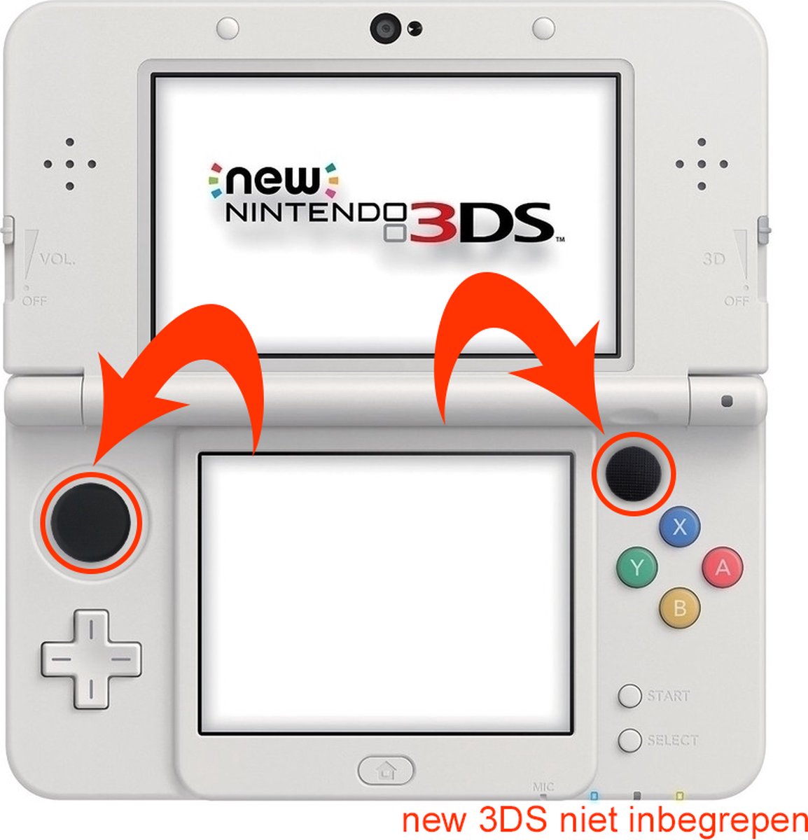 New 3DS Joystick set zwart bol