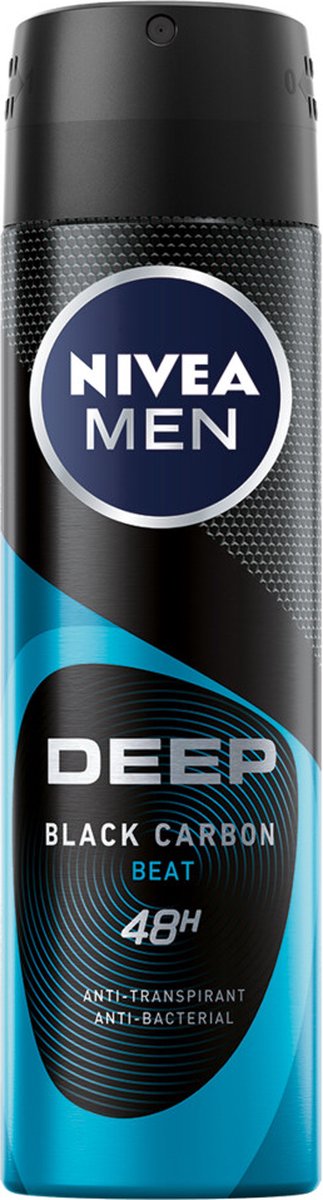 NIVEA Men Deospray Deep Beat - 3 x 150 ml - Voordeelverpakking