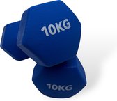 Padisport - Dumbells 10 Kg - Halter - Gewichten Set Halters - Gewichten 10 Kg - Blauw - Gewichten - Dumbells - Halters - Gewichtjes 10 Kg