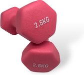 Bol.com Padisport - Dumbells 2.5 kg - halter - gewichten set halters - gewichten 2.5 kg - roze - Gewichten - dumbells - halters ... aanbieding