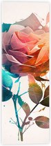 Acrylglas - Abstracte Roos van Verschillende Kleuren op Witte Achtergrond - 20x60 cm Foto op Acrylglas (Met Ophangsysteem)