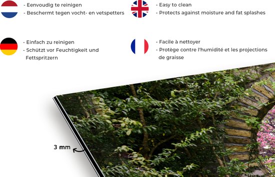 Spatscherm keuken 90x45 cm - Kookplaat achterwand Doorkijk - Sakura - Bloesem - Japans - Muurbeschermer - Spatwand fornuis - Hoogwaardig aluminium