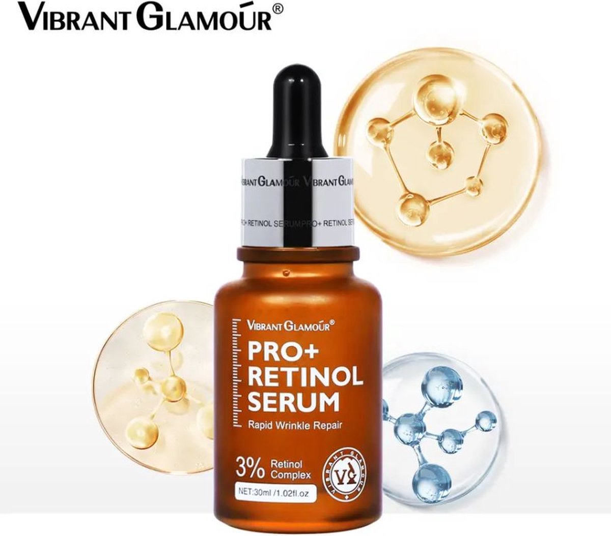 Goedkoopste VIBRANT GLAMOUR - Pro retinol serum - Bevat 3 retinol - Anti-aging eigenschappen - Cellulaire vernieuwing - Verminderen van hyperpigmentatie - Vitamine A - Vitamine E als antioxidant - 30ML