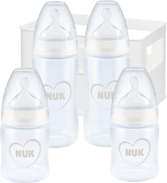 NUK First Choice+ , Biberon Blauw , 0-6 mois, contrôle de