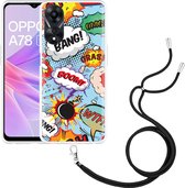 Cazy Hoesje met koord geschikt voor Oppo A78 5G Comic