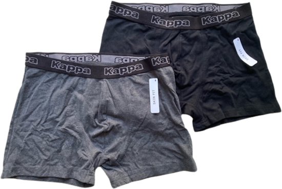 Kappa paar boxershort skin fit maat M donker grijs mel/zwart bol