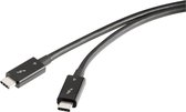 Renkforce Thunderbolt-kabel Thunderbolt 4 Thunderbolt (USB-C) stekker, Thunderbolt (USB-C) stekker 0.80 m Zwart Afgesch