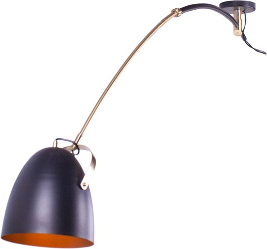 Verstelbare plafondlamp Cupra | 1 lichts | zwart / goud | metaal |  uitschuifbaar tot... | bol.com