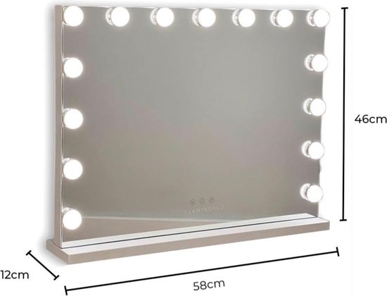 Miroir De Maquillage Avec Lumière - Miroir De Coiffage Ampoule 15 LED,  Miroir