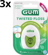 GUM Twisted Floss Tandzijde - 3 x 30 meter - Voordeelverpakking