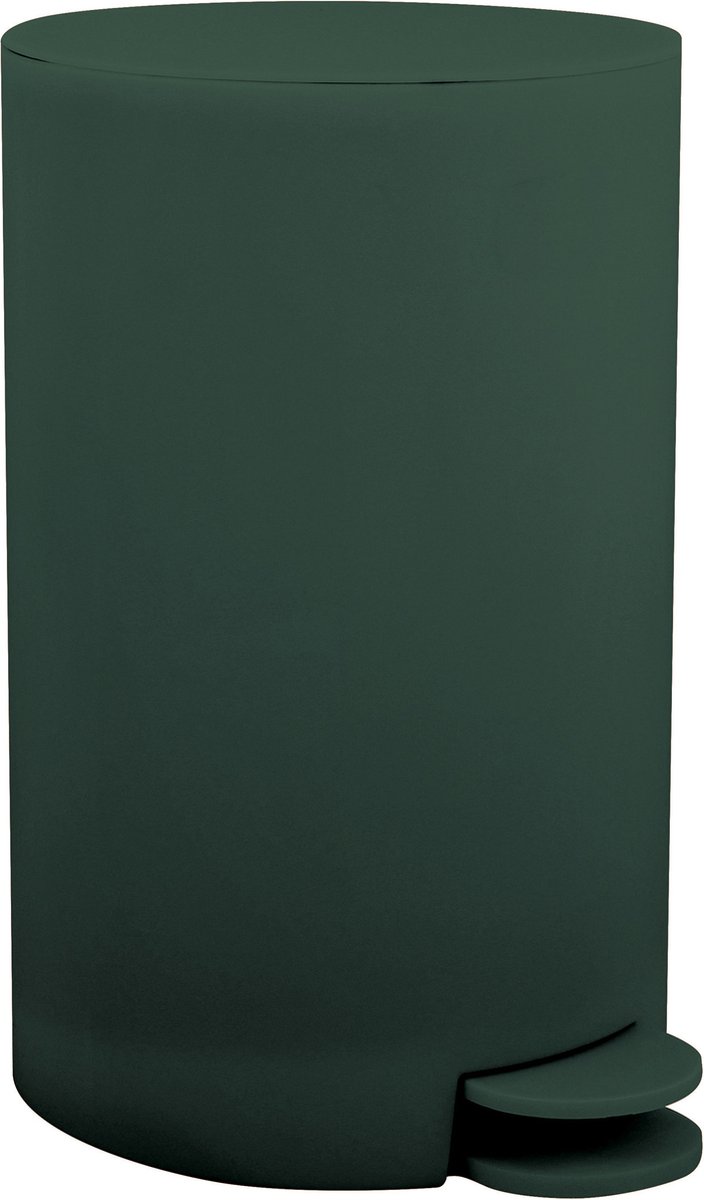 MSV Prullenbak/pedaalemmer - kunststof - donkergroen - 3L - klein model - 15 x 27 cm - Badkamer/toilet