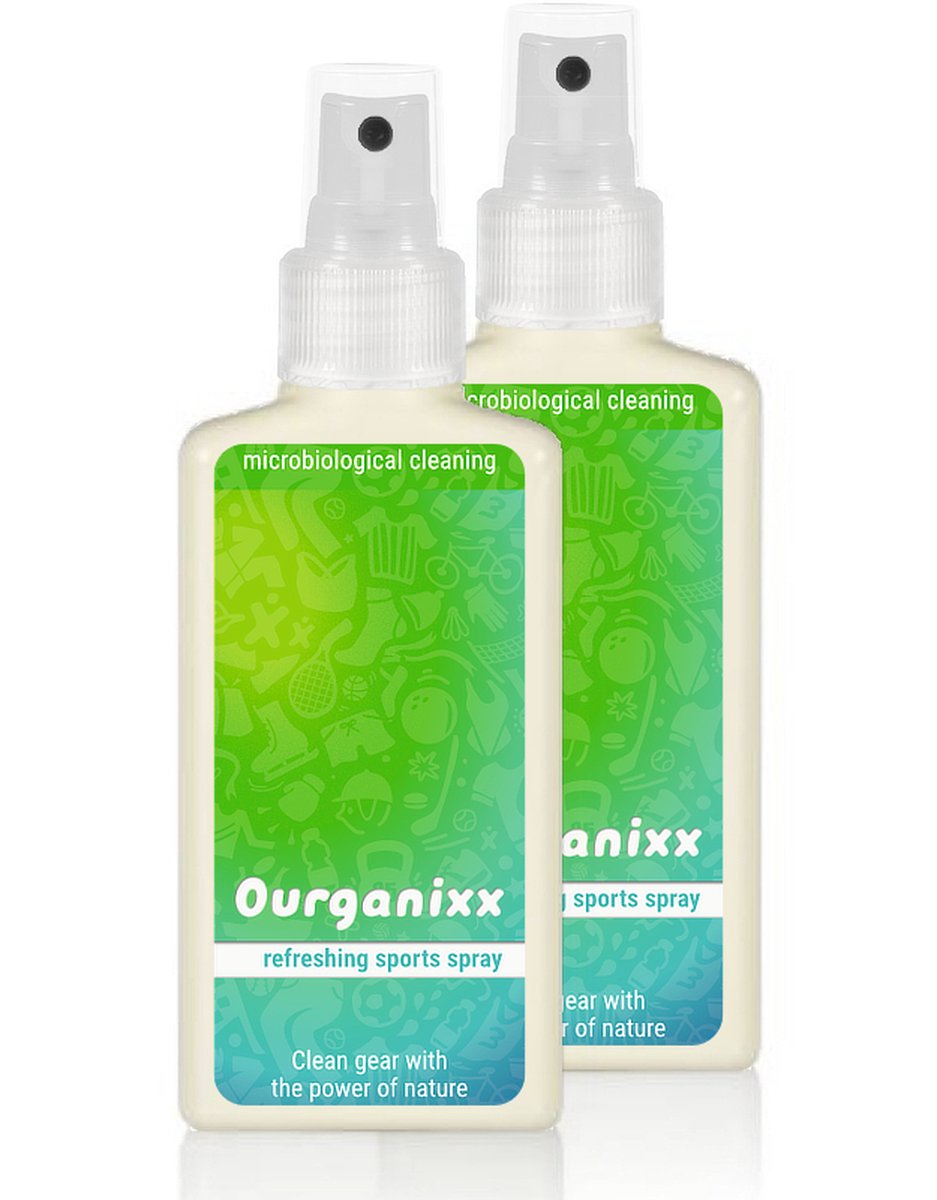 Ourganixx Refreshing Sports Spray – microbiologische geurvreter, ontgeurder - DUOPACK - 2 x 100ml