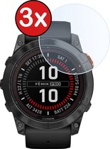 Screenprotector - 3 Stuks - Geschikt voor Garmin Fenix 7X Pro - Sterk & Shockproof - Tempered Glass - Gehard Glas - Beschermglas Screen Cover - Bescherm Protector voor Smartwatch