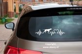 Duitse staande korthaar 3 x – autosticker - sticker voor raam auto deur muur laptop - heartbeat - rashondensticker - hondenlijn – hondenriem - Doglove - Abany quality design