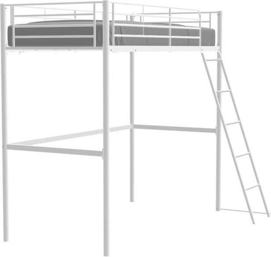Eliot mezzanine bed 90 x 190 cm - metaal - doosveer - Wit