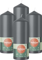 Bolsius - Gladde Stompkaarsen - 15cm - 4 stuks - Antraciet