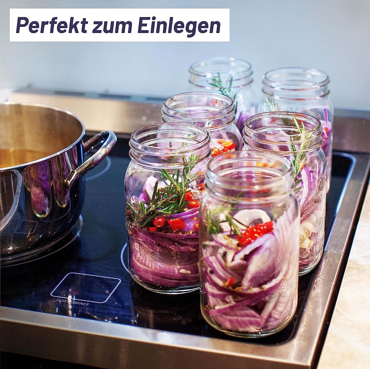 ZOFUN 12 stuks weckpotten met schroefdeksel, 500 ml Mason Jar met deksels, voorraadpotten met deksel voor overnight havermouts, inmaken, conserveren en maaltijdvoorbereiding