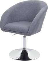 Eetkamerstoel MCW-F19, keukenstoel draaistoel loungestoel, in hoogte verstelbaar ~ stof/textiel donkergrijs